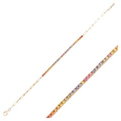 1,35 Karat- Regenbogen- Saphir-Diamant-Armband