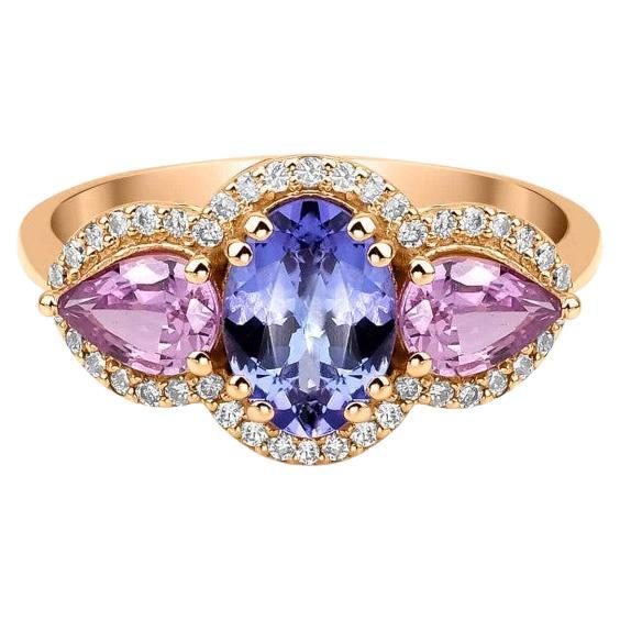 1.42ct Teal Sapphire And Diamond Halo Ring For Sale