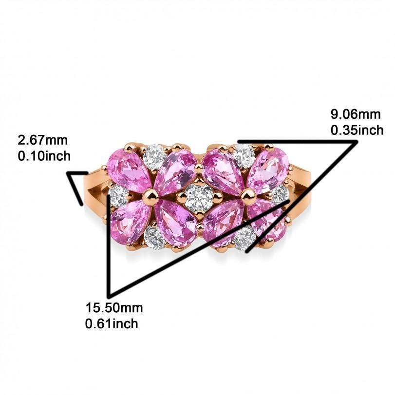 Round Cut 2.49ct Pink Sapphire And Diamond Ring For Sale