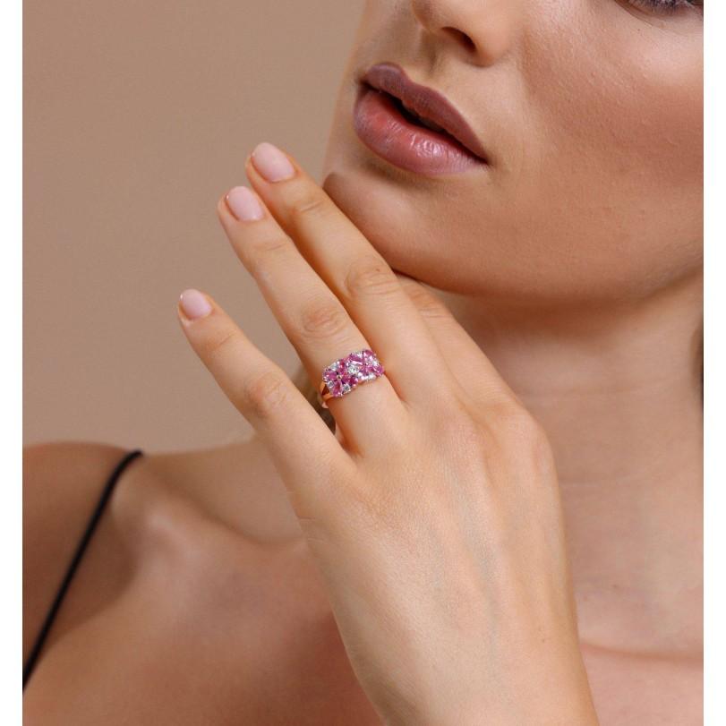2.49ct Pink Sapphire And Diamond Ring For Sale 1