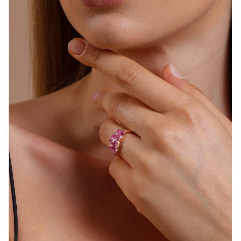 2.49ct Pink Sapphire And Diamond Ring For Sale 2