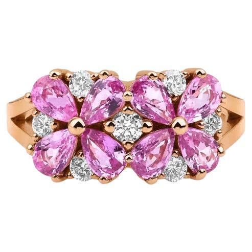 2.49ct Pink Sapphire And Diamond Ring For Sale