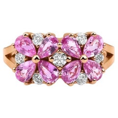 Ring mit 2,49 Karat rosa Saphir und Diamant