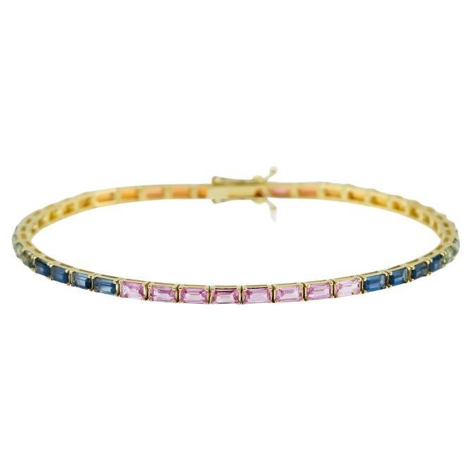 6.70ct Rainbow Sapphire Tennis Bracelet