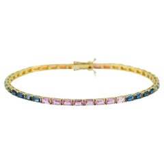 6.70ct Rainbow Sapphire Tennis Bracelet