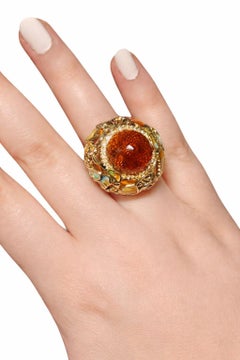 Herbstring aus 18K Gelbgold mit Madeira Citrin und heißer Emaille von Konforti