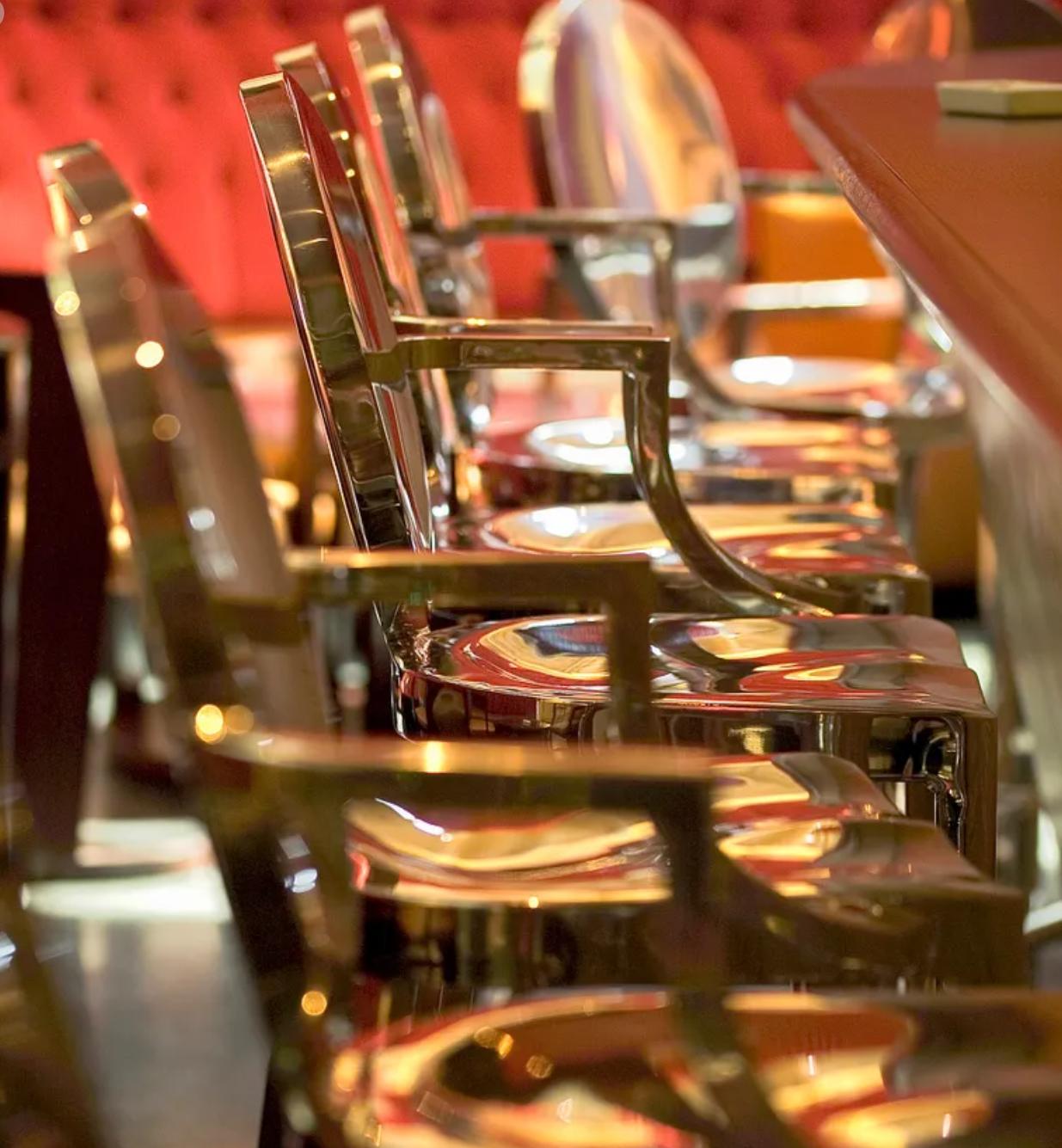 Polished Kong Bar Stool with Arms by Philippe Starck for Emeco, Hand-polished, USA.