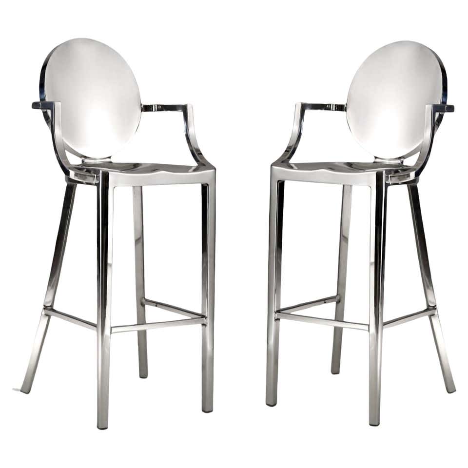 Emeco Lancaster Counter Stool in Dark Aluminum and Ash by Michael Young ...