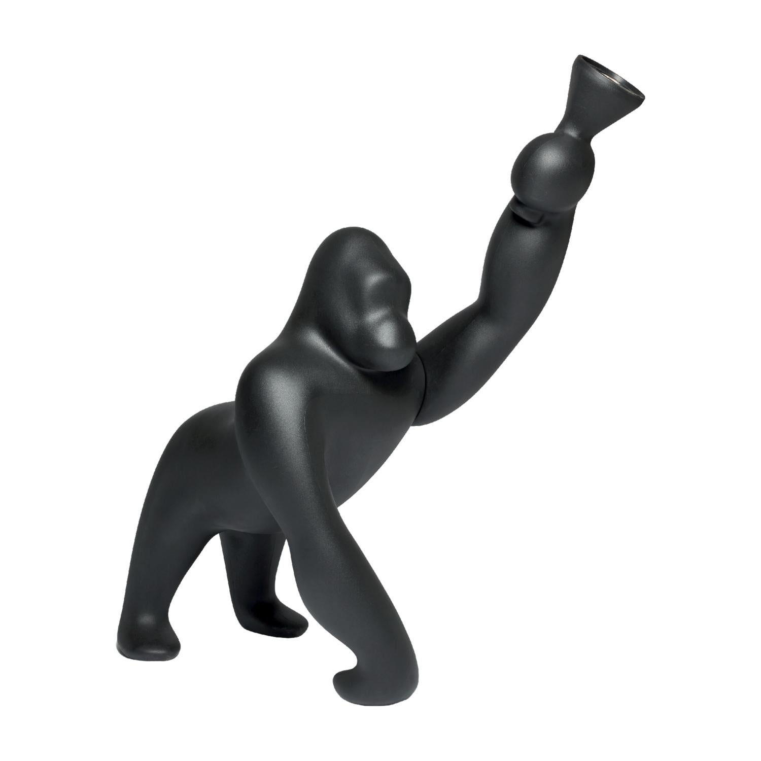 Contemporary Kong Black Gorilla Floor Lamp, Designed by Stefano Giovannoni, Made in Italy For Sale