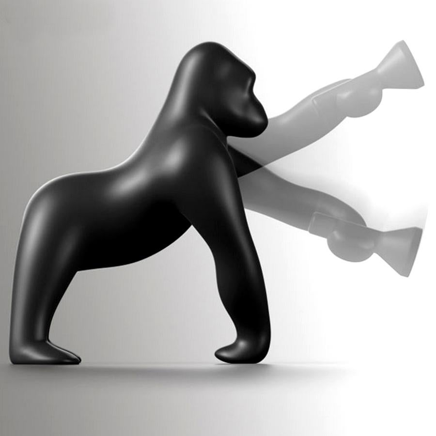 Modern Kong Black Gorilla Floor Lamp, Designed by Stefano Giovannoni, Made in Italy For Sale