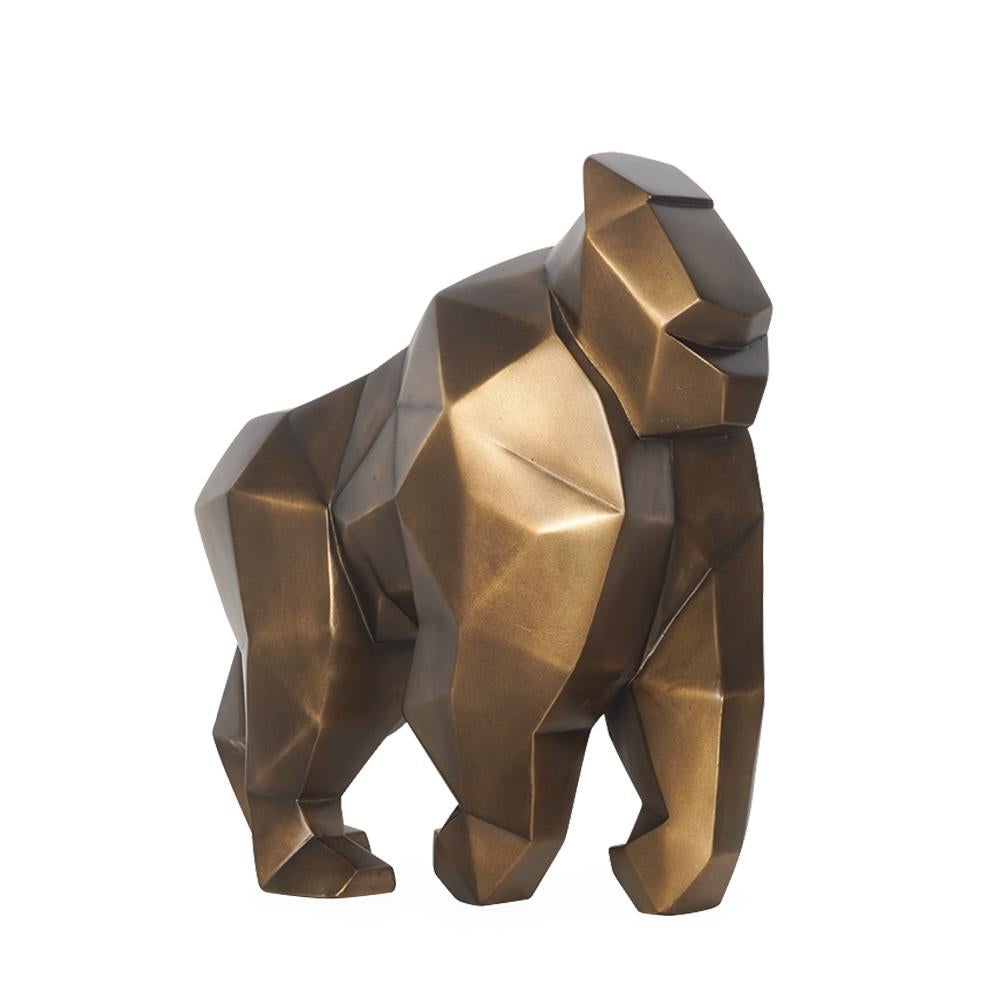 Bronzed Kong Gorilla Resin Sculpture For Sale