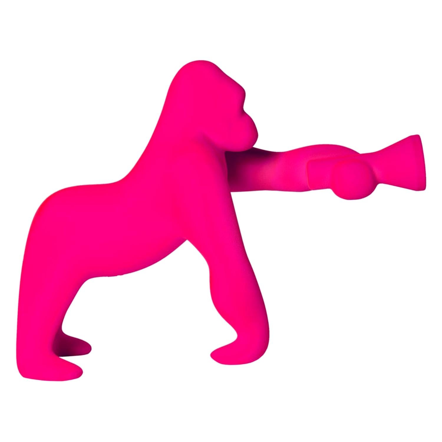 In Stock in Los Angeles, Kong XS, Gorilla Fuchsia Velvet Table Lamp