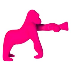 In Stock in Los Angeles, Kong XS, Gorilla Fuchsia Velvet Table Lamp