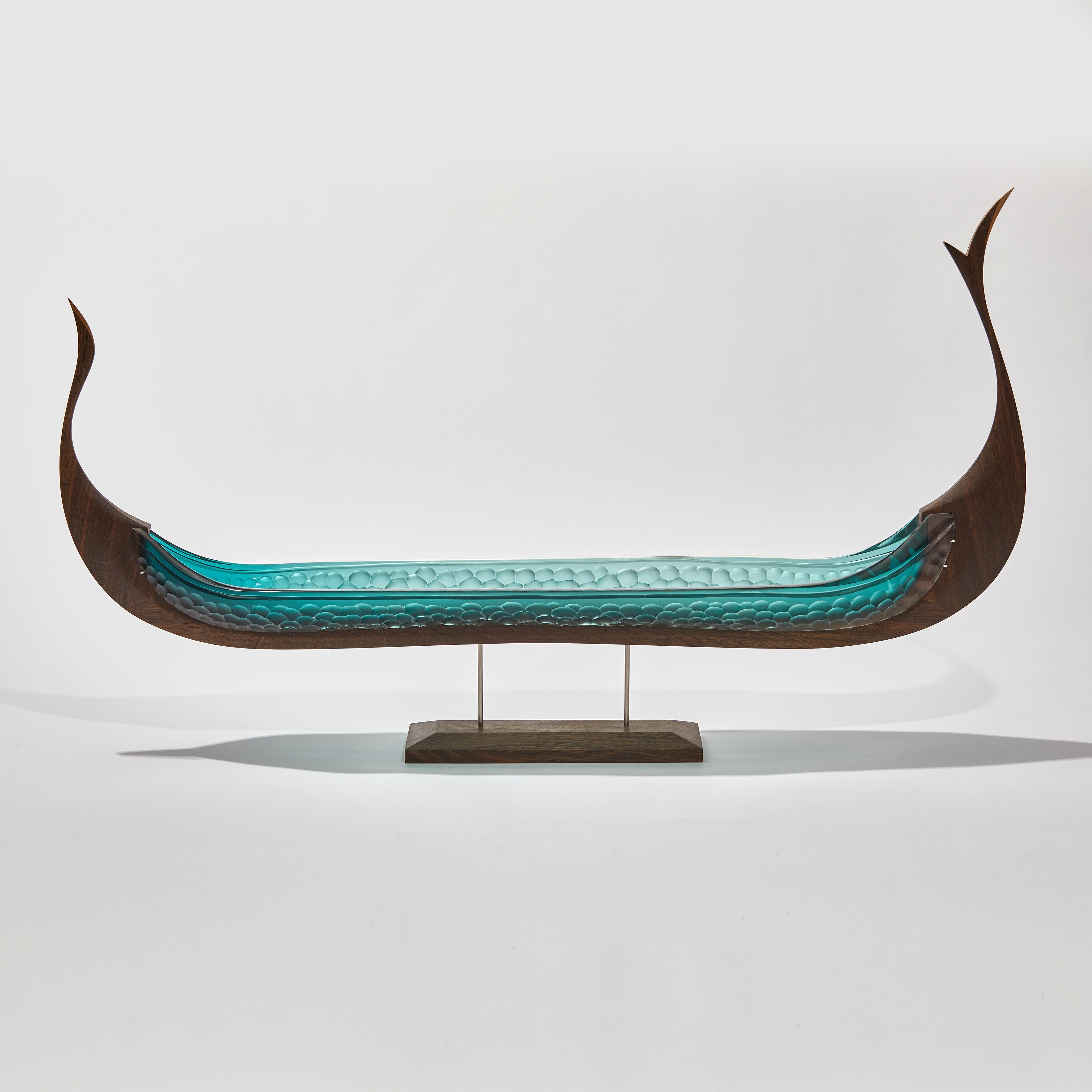 Organic Modern  Konge, a Unique Sculpture in Jade Glass & Oak by Backhaus & Brown and Egeværk