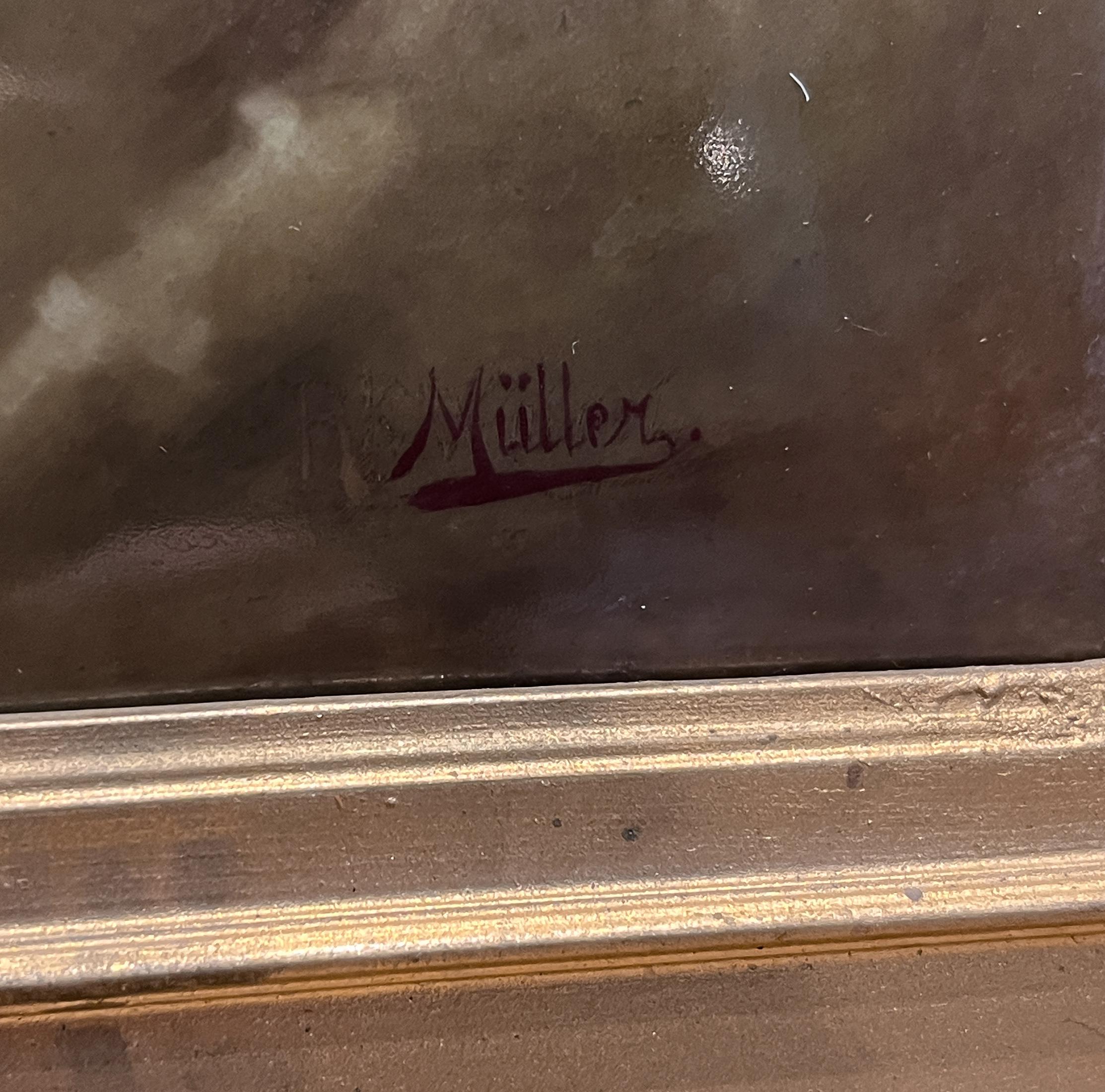 A Extra Large KPM Porcelain Portrait Plaque after Angelo Asti by Müller For Sale 1