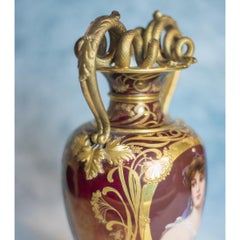 Jarrón de dos asas "Orientalin" de porcelana de retrato KPM de Berlín