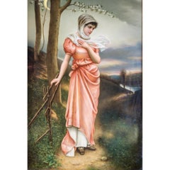 Exquisite K.P.M. Porcelain Plaque of a Wistful Beauty