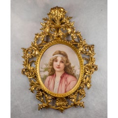Fine Quality KPM Porcelain Plaque of Beautiful Young Maiden