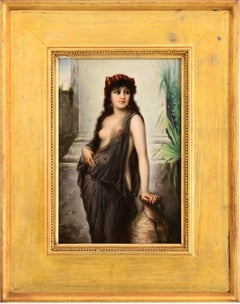 Antique KPM Oil Painting Of An Exotic Nude Persian Beauty