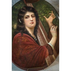 KPM Oval Porcelain Plaque Depicting The Harp of Tara