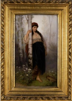 KPM Plaque of A Young Tamborine Player