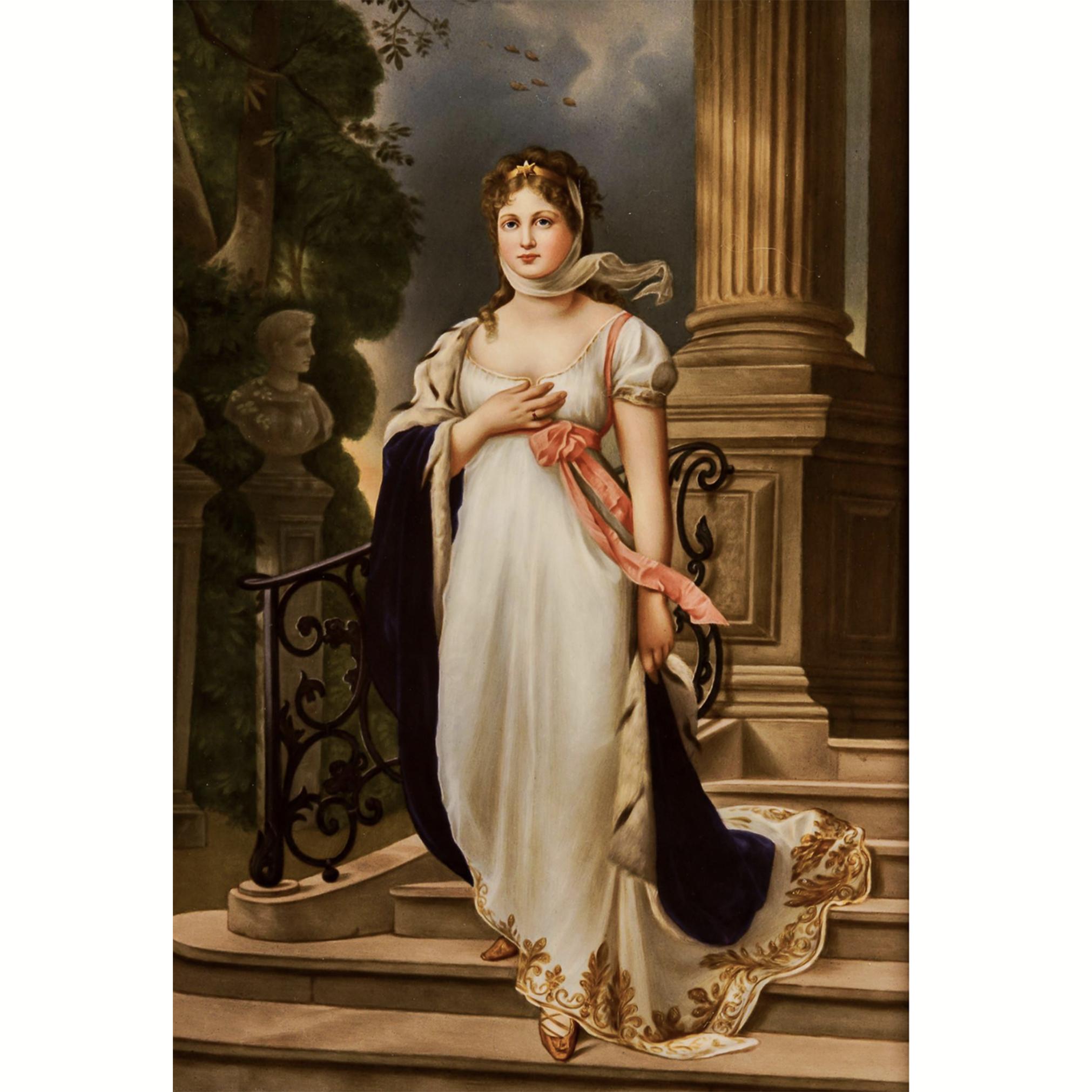 KPM  Porcelain Plaque Of 'Duchess Louise Of Mecklenburg-Strelitz'  - Painting by Königliche Porzellan-Manufaktur (KPM)