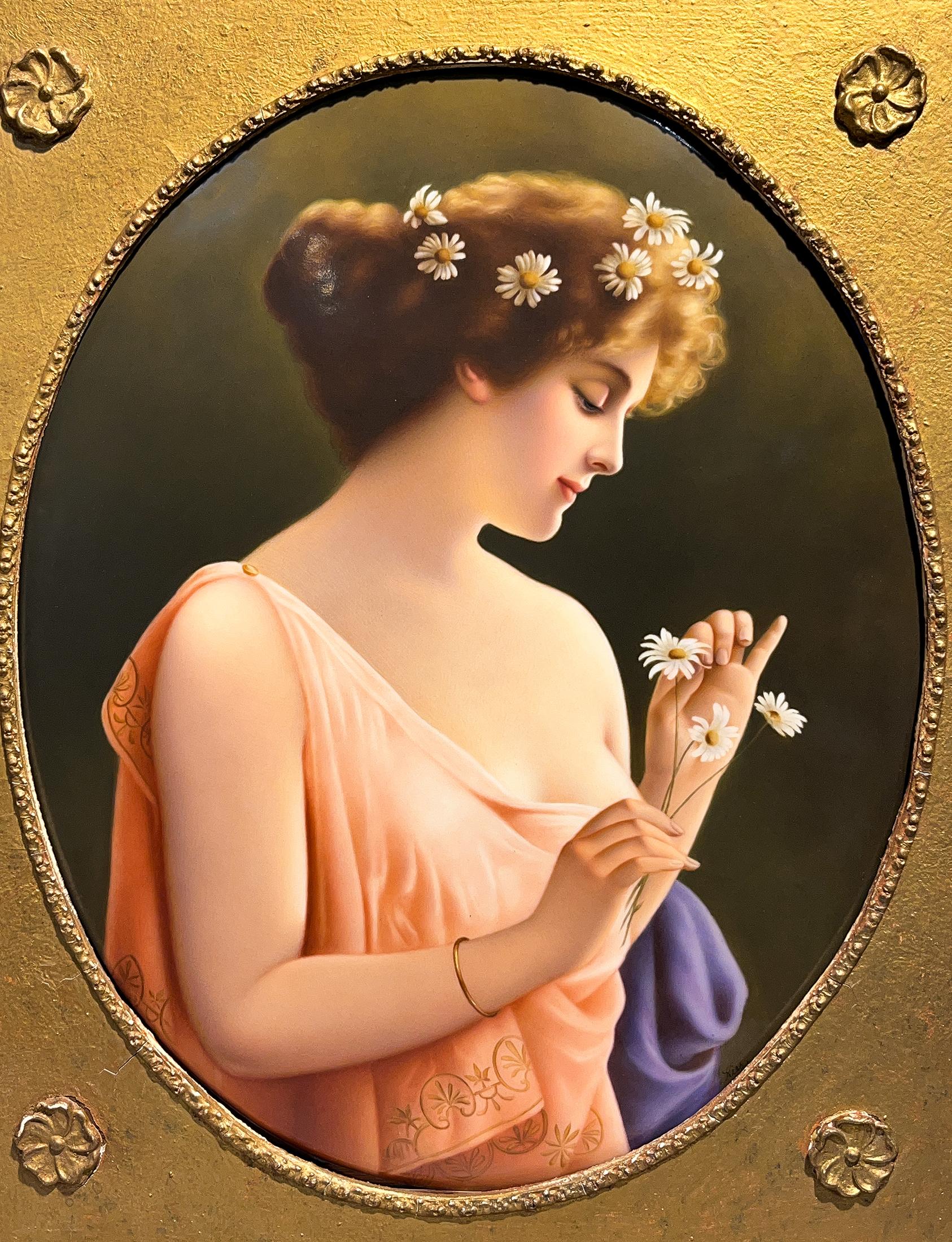 Placca in porcellana KPM Porcelain Margarite dopo Angelo Asti in vendita 3