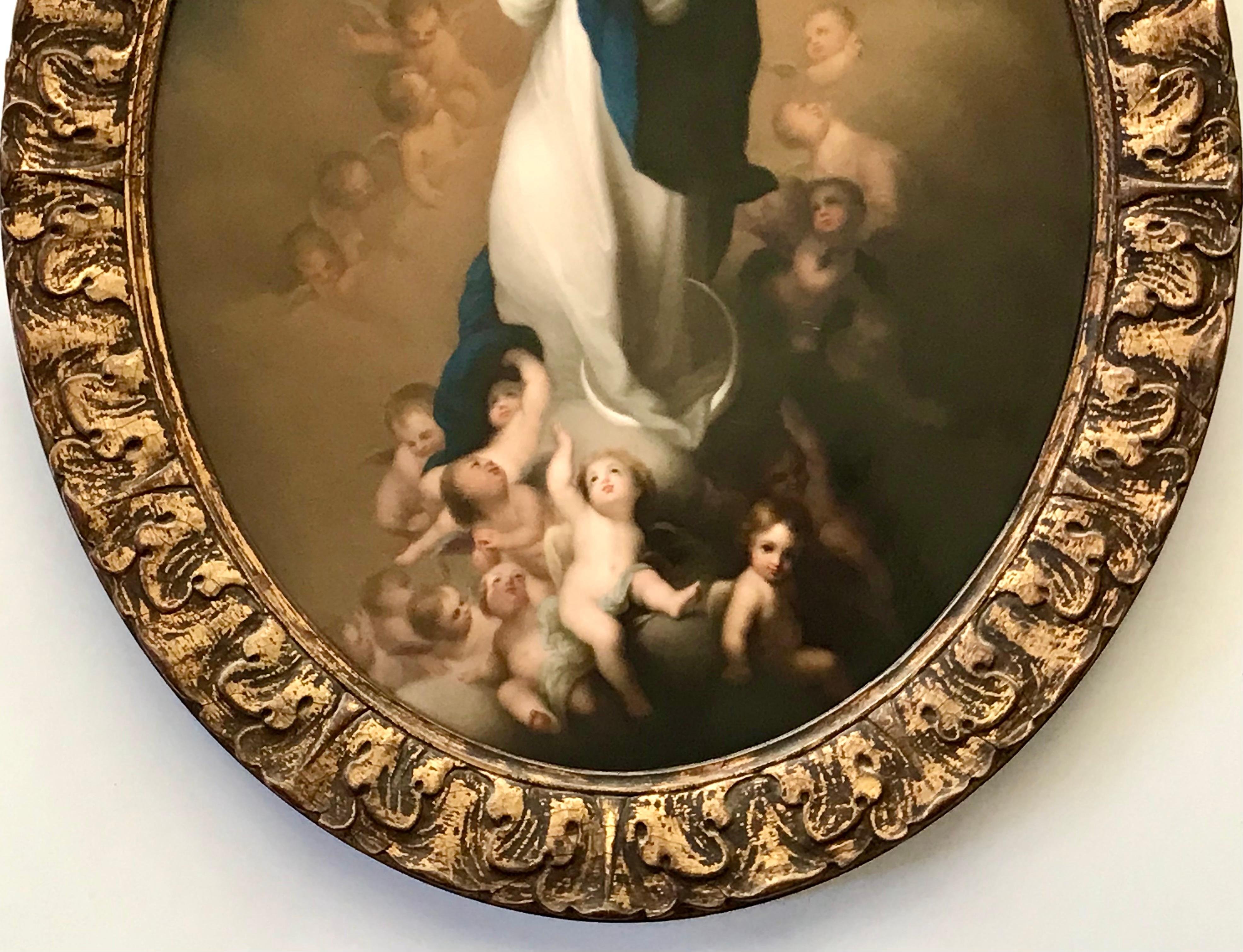 Large KPM Porcelain Plaque Painting “Immaculate Conception of Los Venerables” For Sale 9