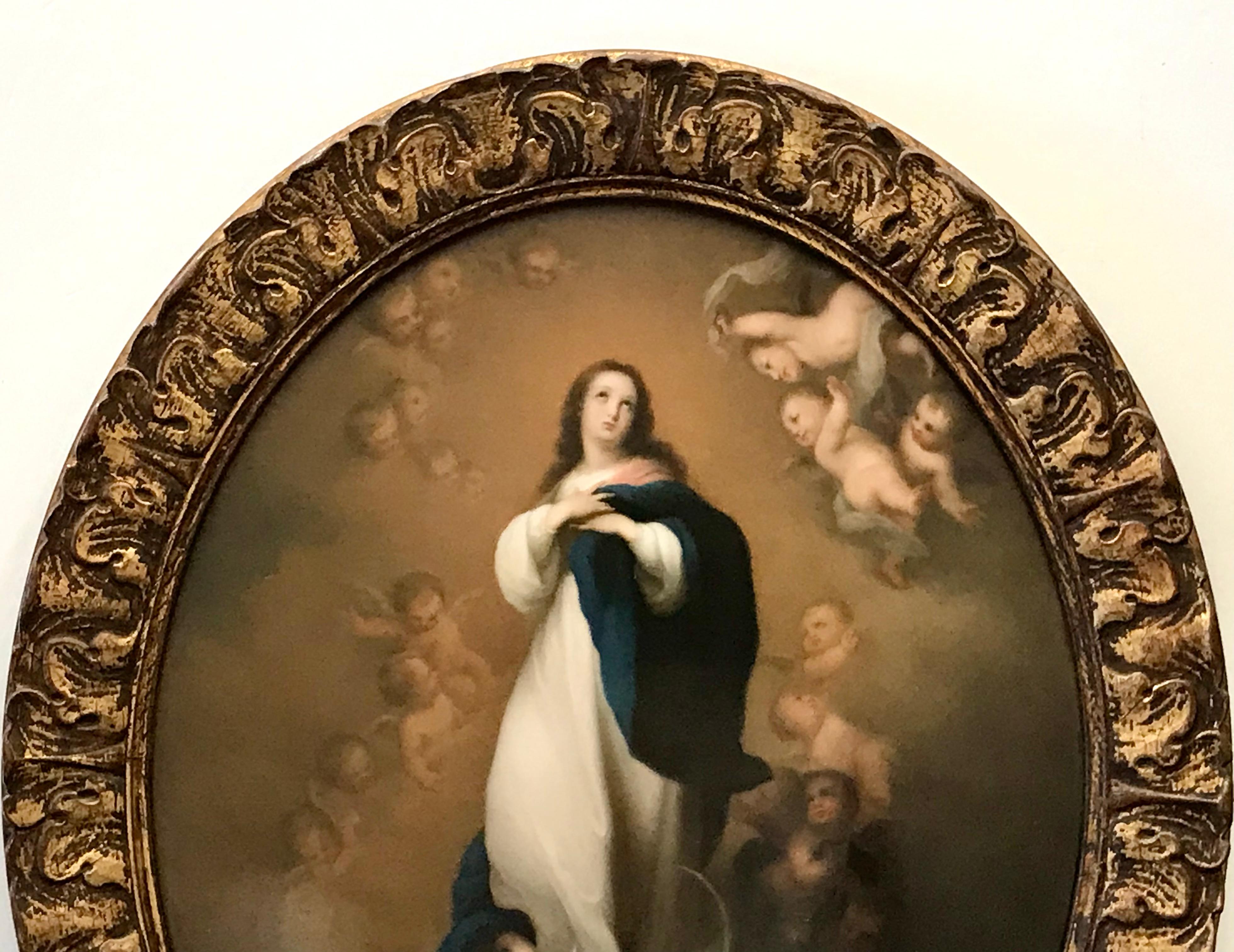 Large KPM Porcelain Plaque Painting “Immaculate Conception of Los Venerables” For Sale 10