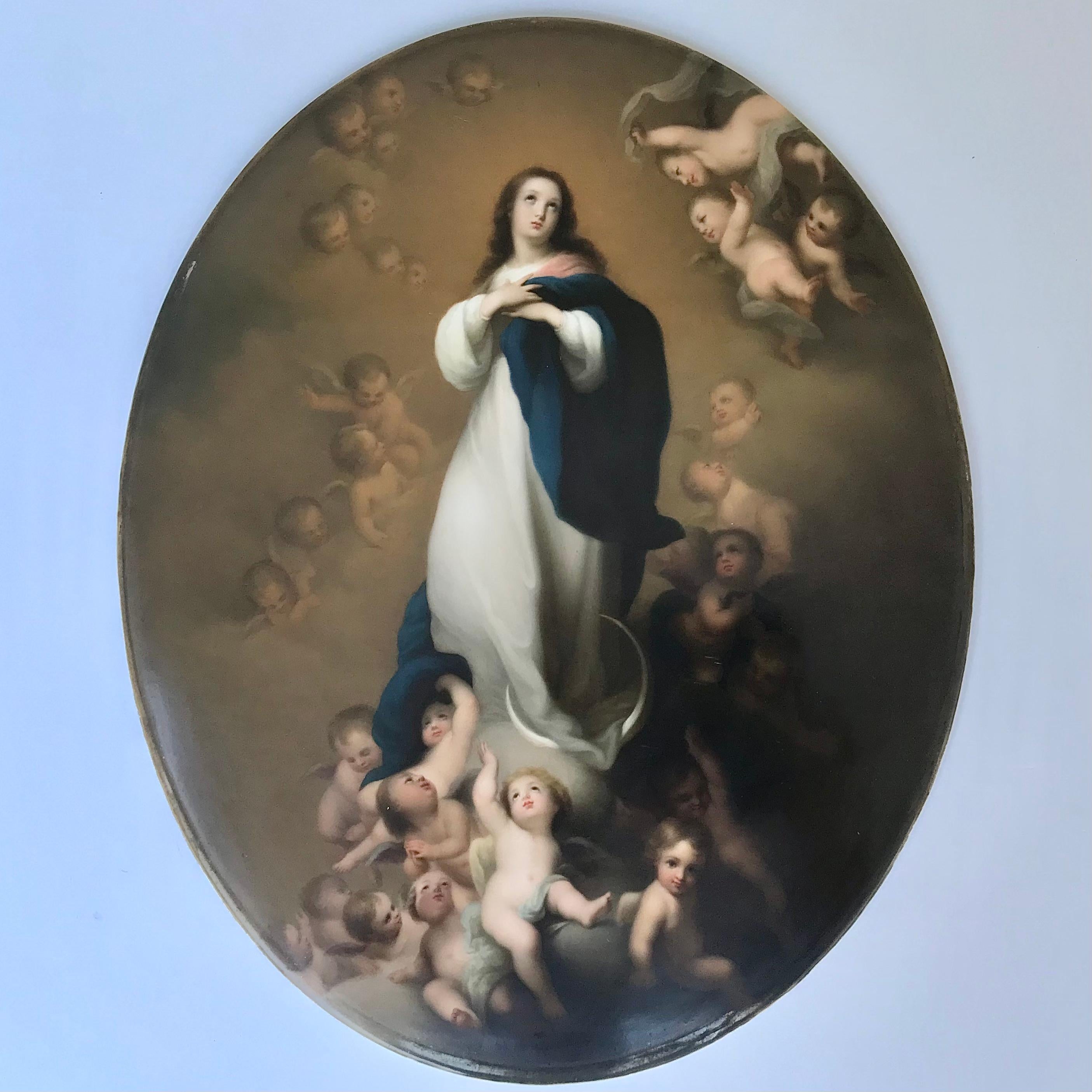 Large KPM Porcelain Plaque Painting “Immaculate Conception of Los Venerables” For Sale 1