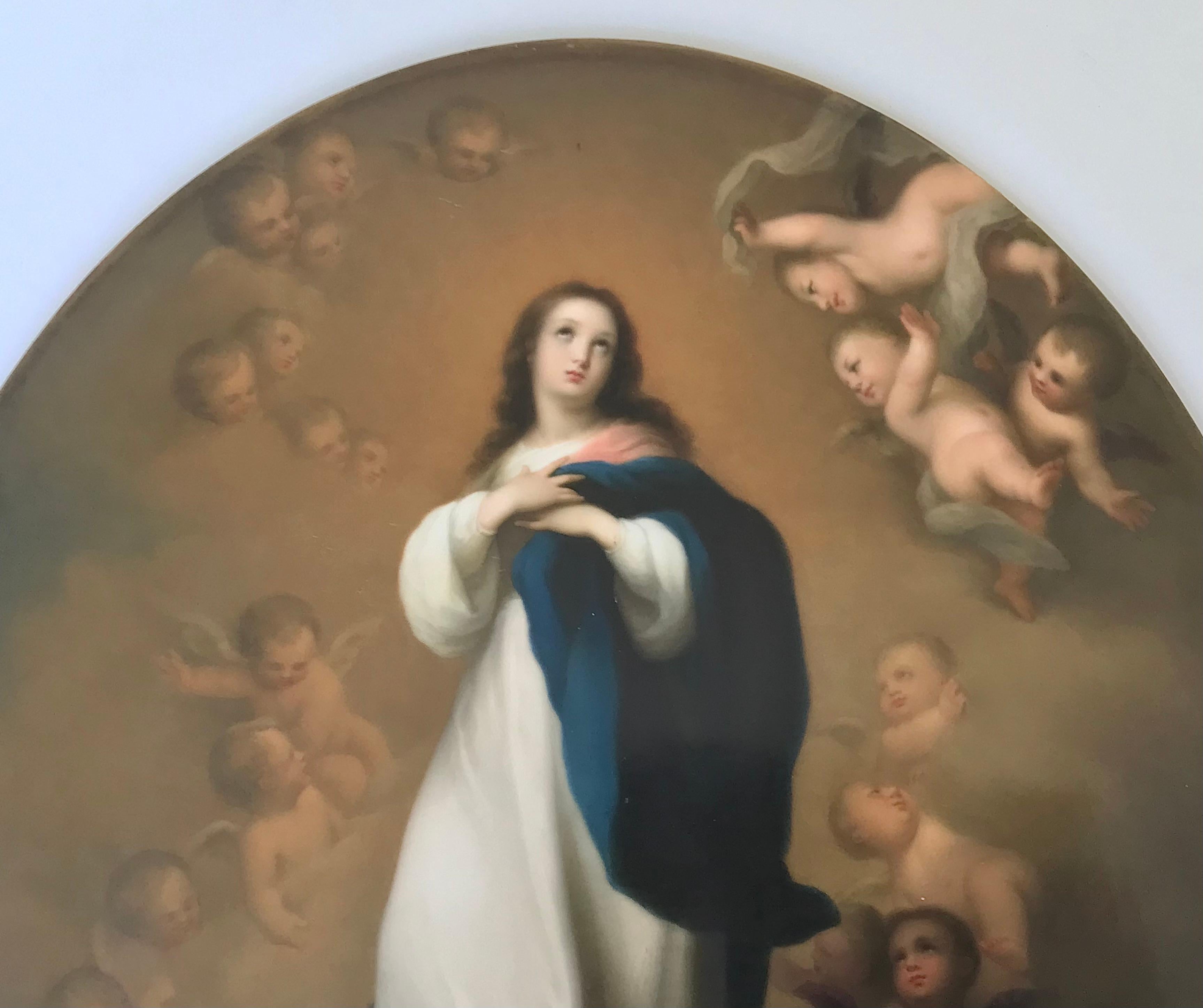 Large KPM Porcelain Plaque Painting “Immaculate Conception of Los Venerables” For Sale 3