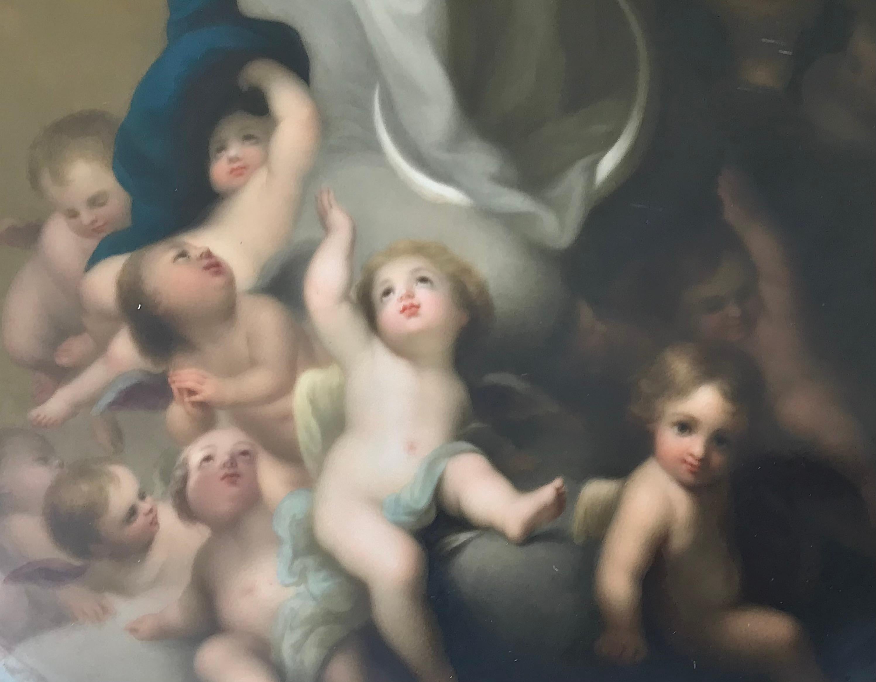 Large KPM Porcelain Plaque Painting “Immaculate Conception of Los Venerables” For Sale 4