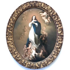 Large KPM Porcelain Plaque Painting “Immaculate Conception of Los Venerables”