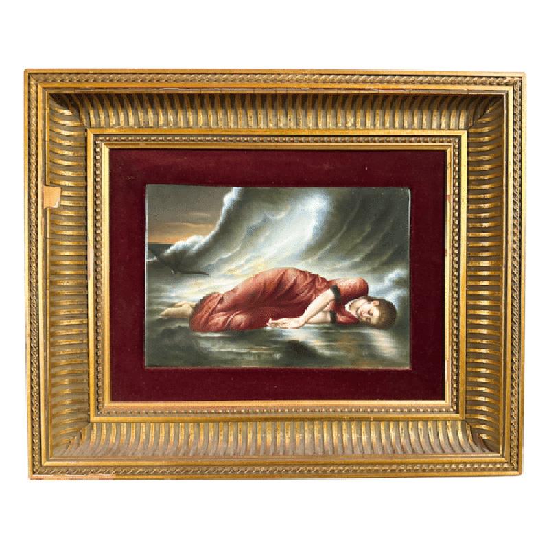 La sérénité dans les vagues : porcelaine allemande ancienne - Painting de Königliche Porzellan-Manufaktur (KPM)