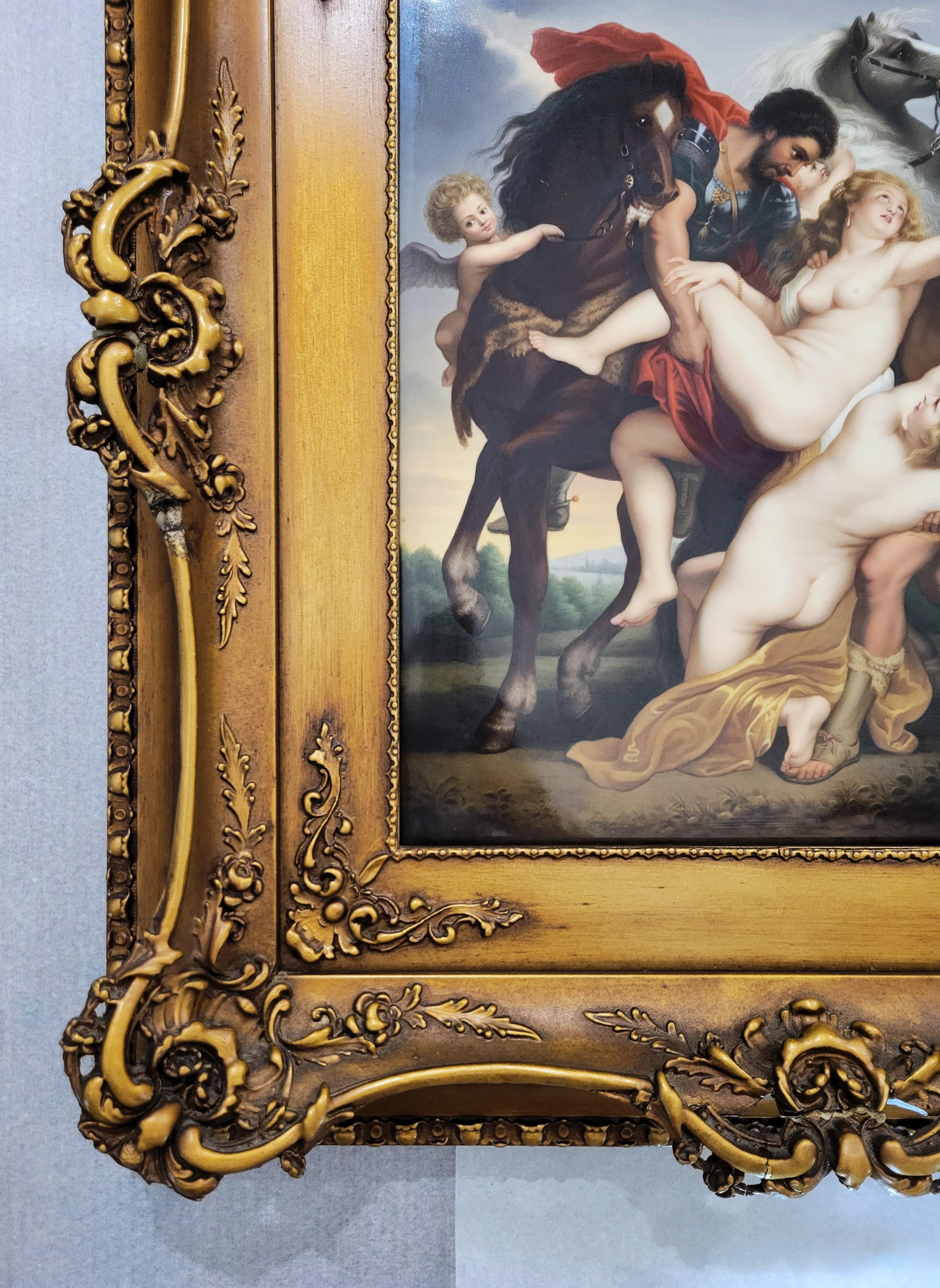 Le viol des filles de Leucippe /// Paul d'après Peter Paul Rubens Baroque - Gris Nude Painting par Königliche Porzellan-Manufaktur (KPM)