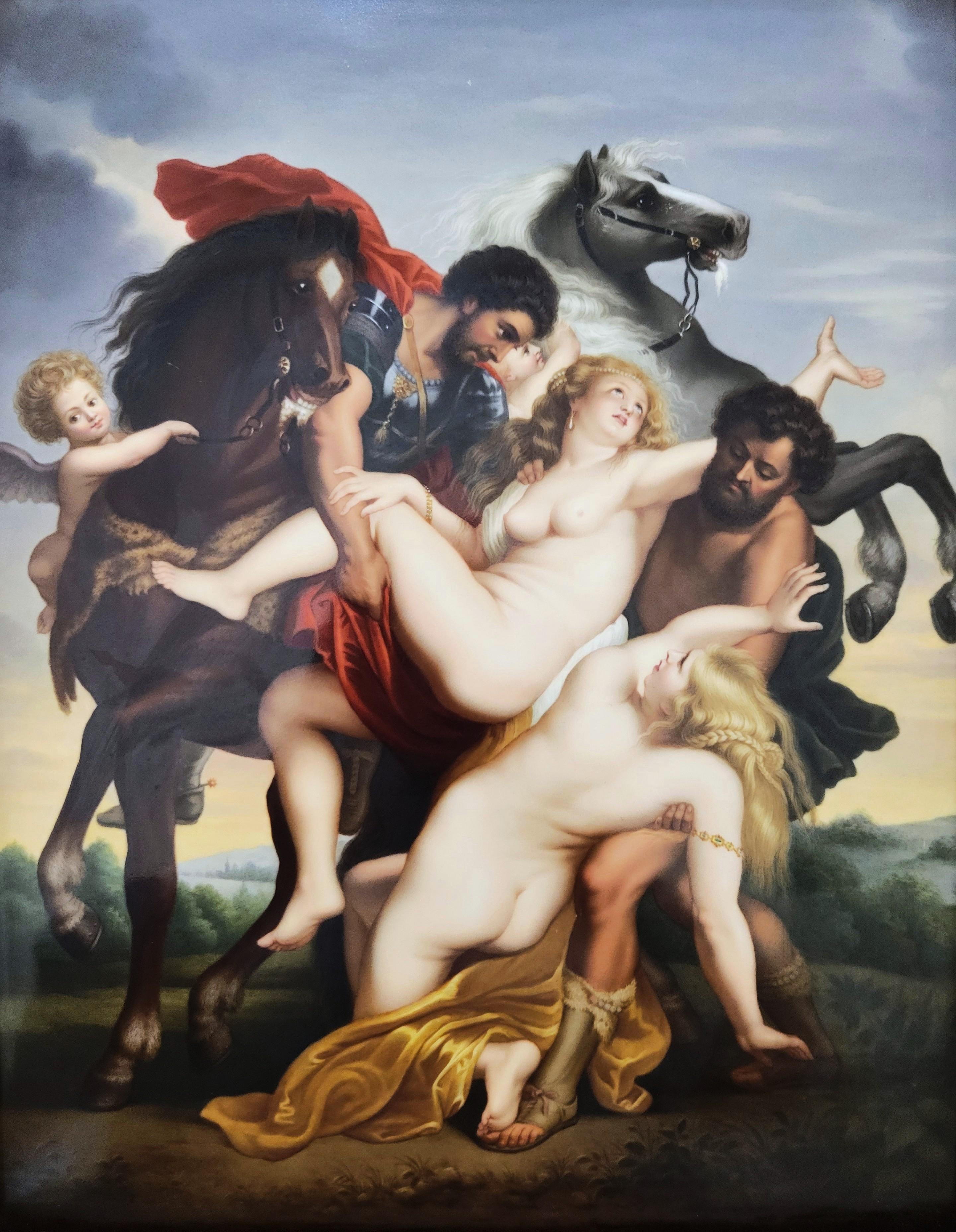 Nude Painting Königliche Porzellan-Manufaktur (KPM) - Le viol des filles de Leucippe /// Paul d'après Peter Paul Rubens Baroque
