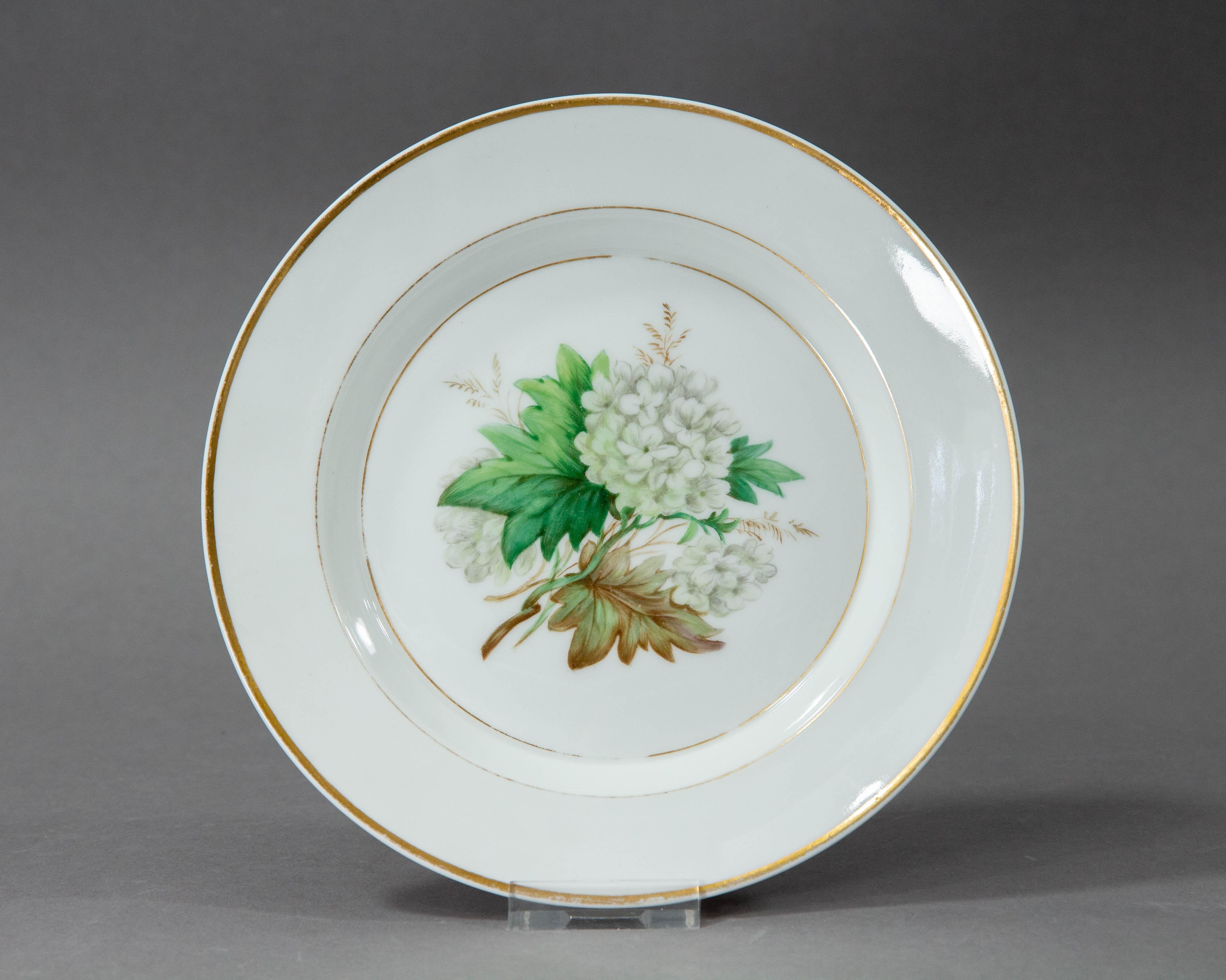 Königliche Porzellan Manufaktur, Three 1860s Botanic Plates For Sale 3