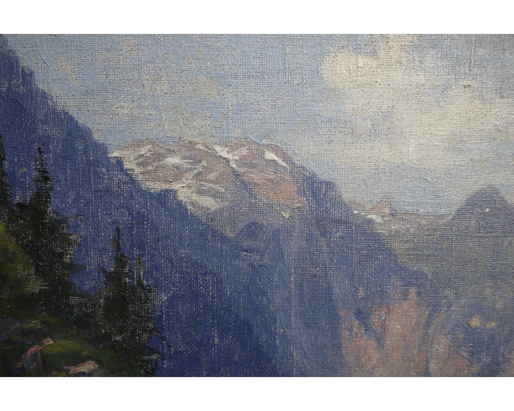 on canvas mountain painting