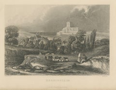 Königstein with Castle Ruin, Antique Steel Engraving after Fussell, circa 1840