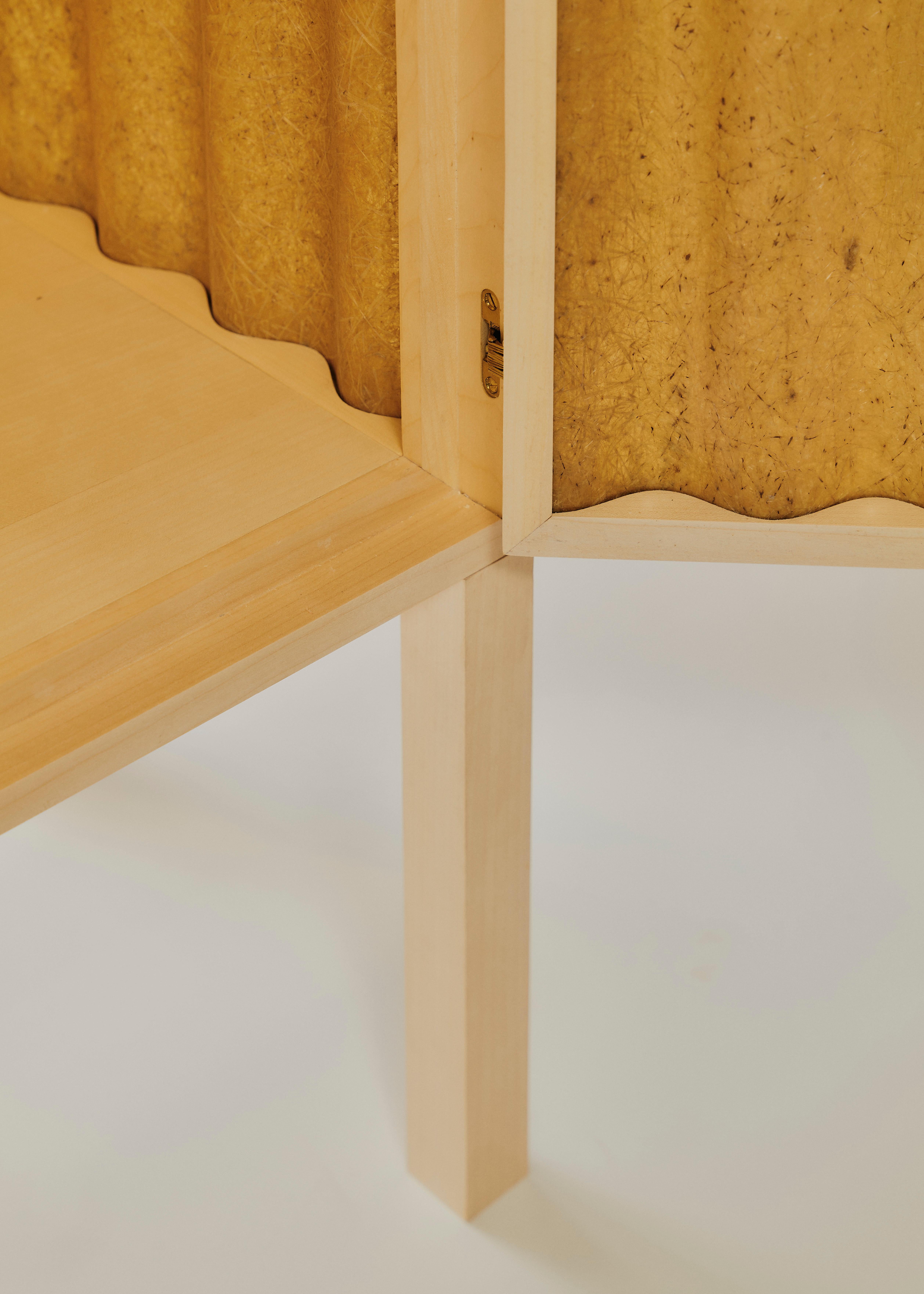 Minimal Light Panel and Maple Wood Cabinet by Heilig Objects For Sale 4