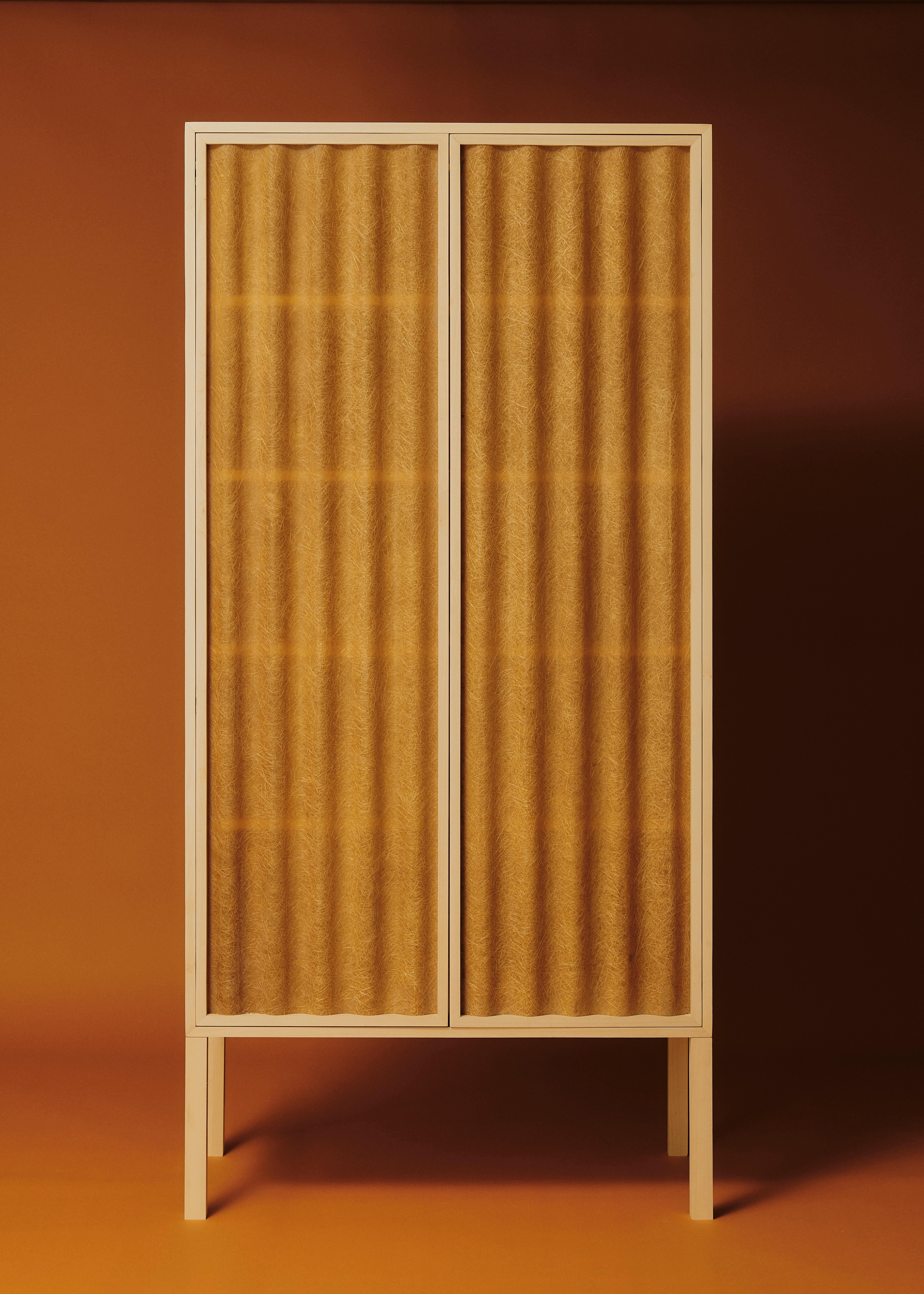 Minimal Light Panel and Maple Wood Cabinet by Heilig Objects For Sale 7
