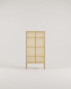 Minimal Light Panel and Maple Wood Cabinet by Heilig Objects