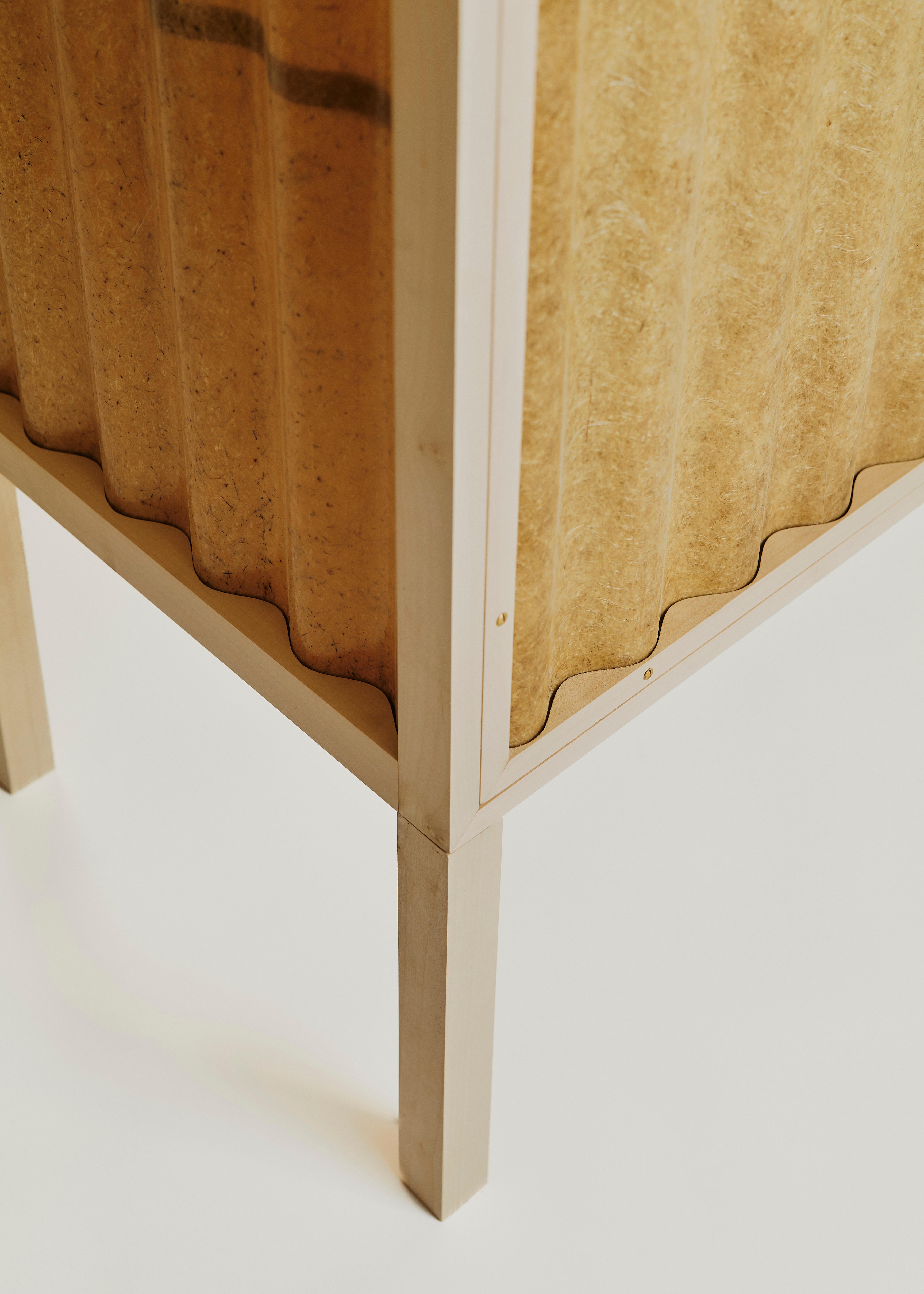 Other Minimal Light Panel and Maple Wood Cabinet by Heilig Objects For Sale