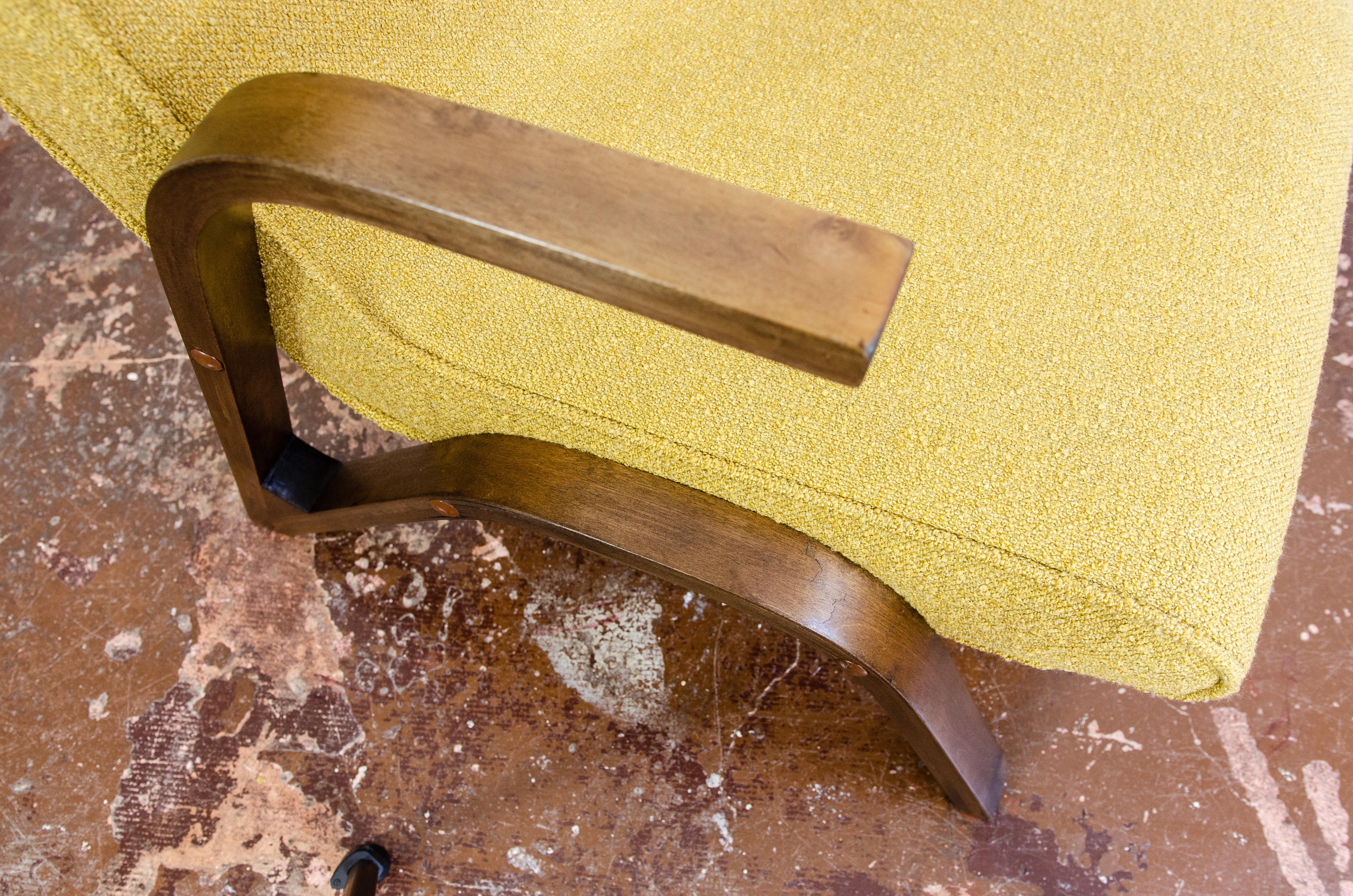 Yellow Konkav Armchair by Paul Bode for Deutsche Federholzgesellschaft, 1950s 9