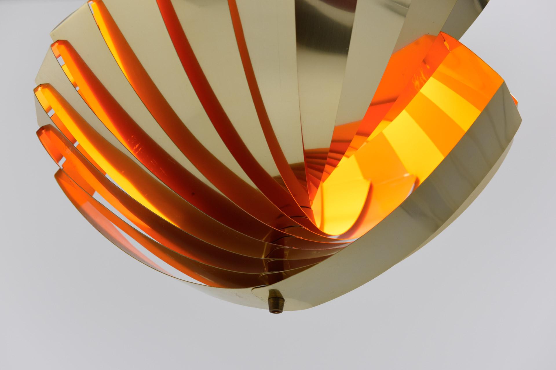 Konkylie Ceiling Lamp in Brass by Louis Weisdorf for Lyfa 5