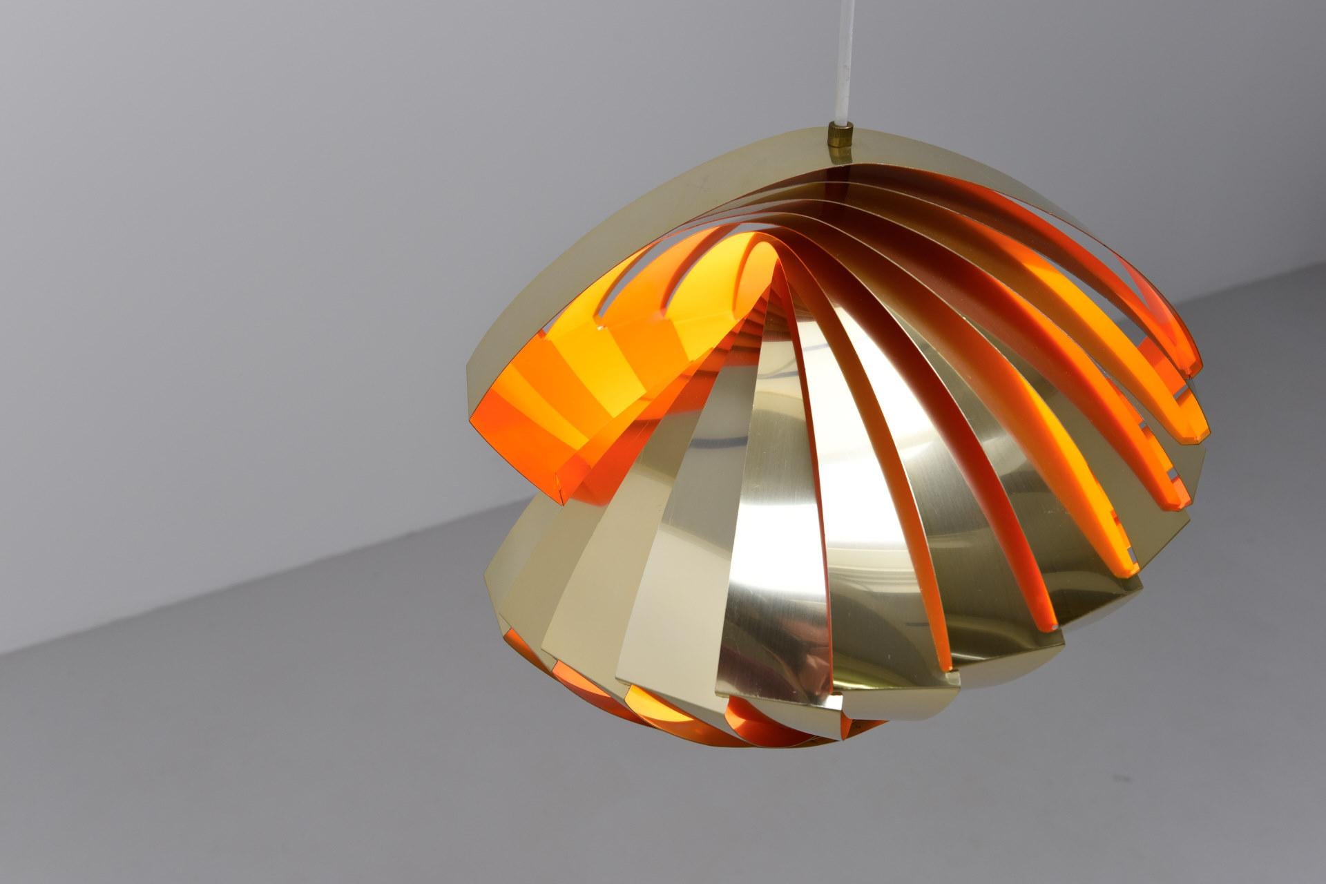 Konkylie Ceiling Lamp in Brass by Louis Weisdorf for Lyfa 1