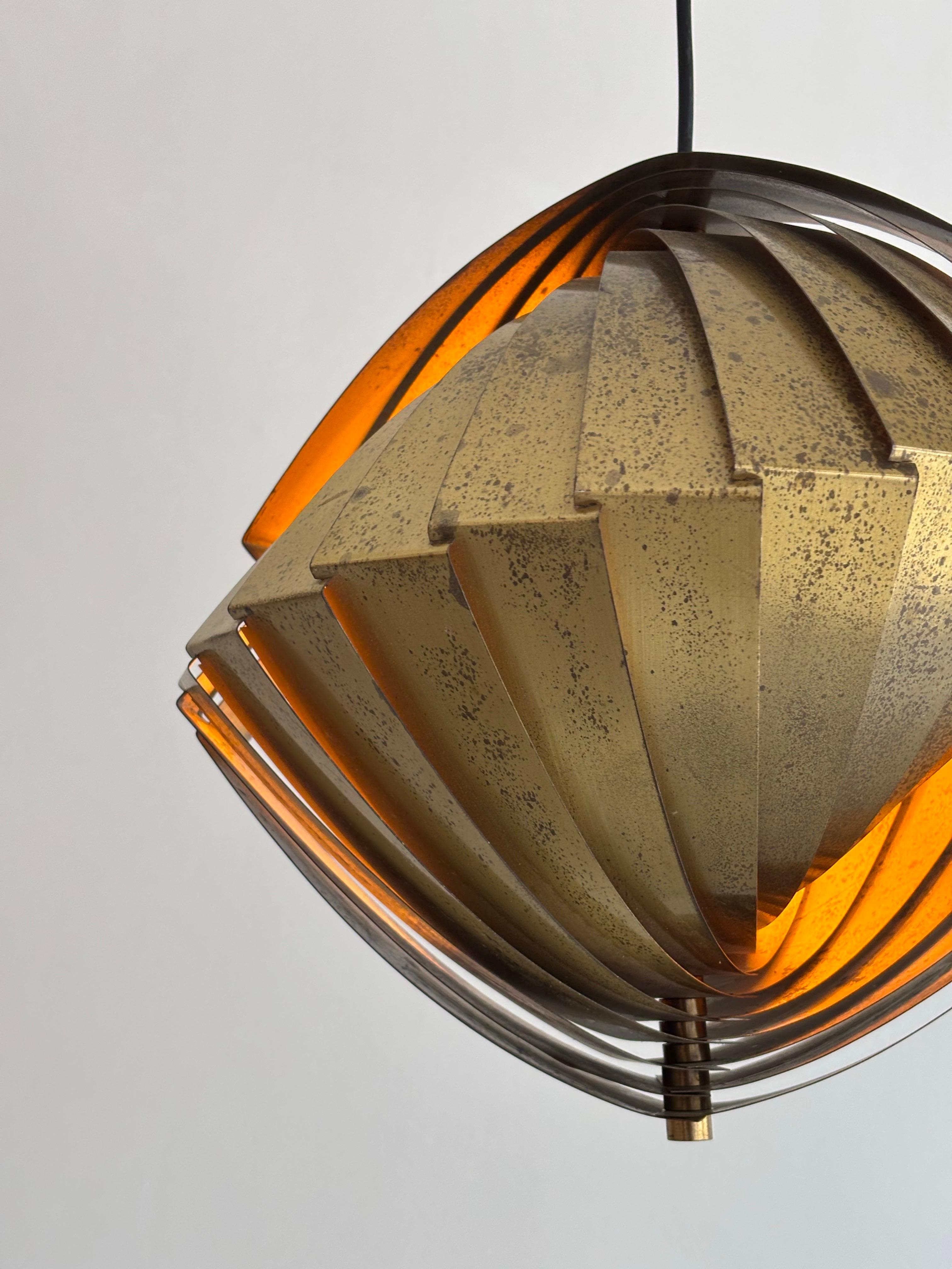 Brass ‘Konkylie’ lamp by Louis Weisdorf for Lyfa 1963 For Sale