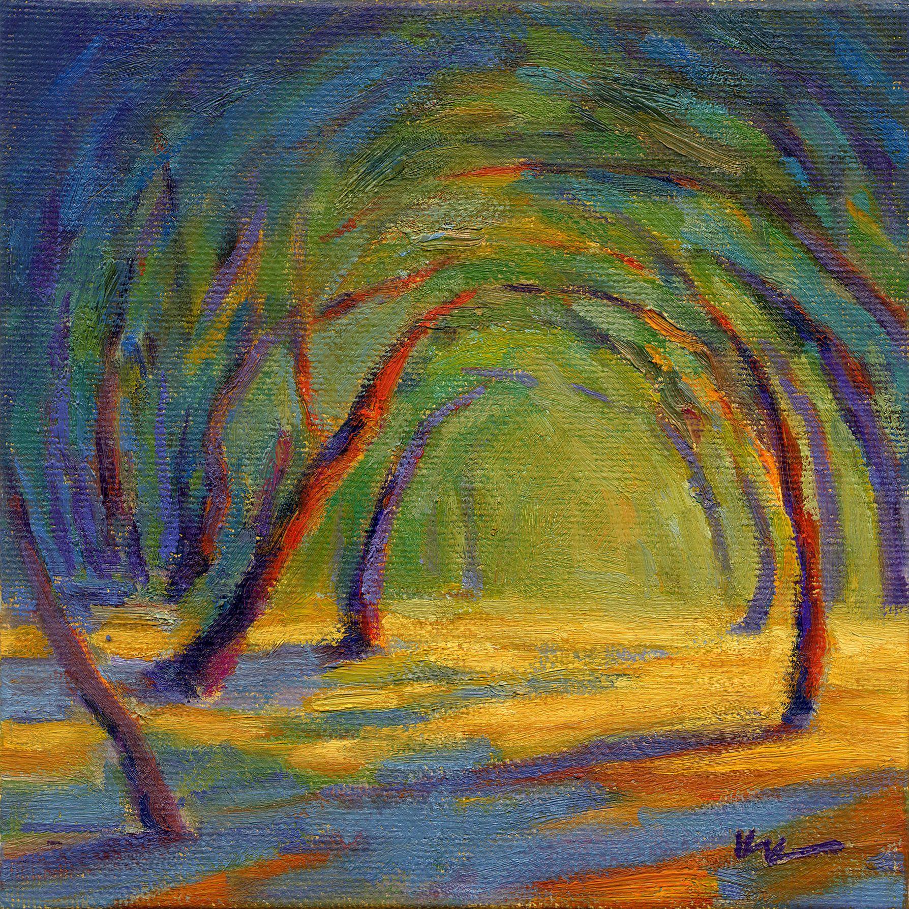 painted on a canvas panel :: Painting :: Impressionist :: This piece comes with an official certificate of authenticity signed by the artist :: Ready to Hang: No :: Signed: Yes :: Signature Location: initials on front signature on back :: Canvas ::