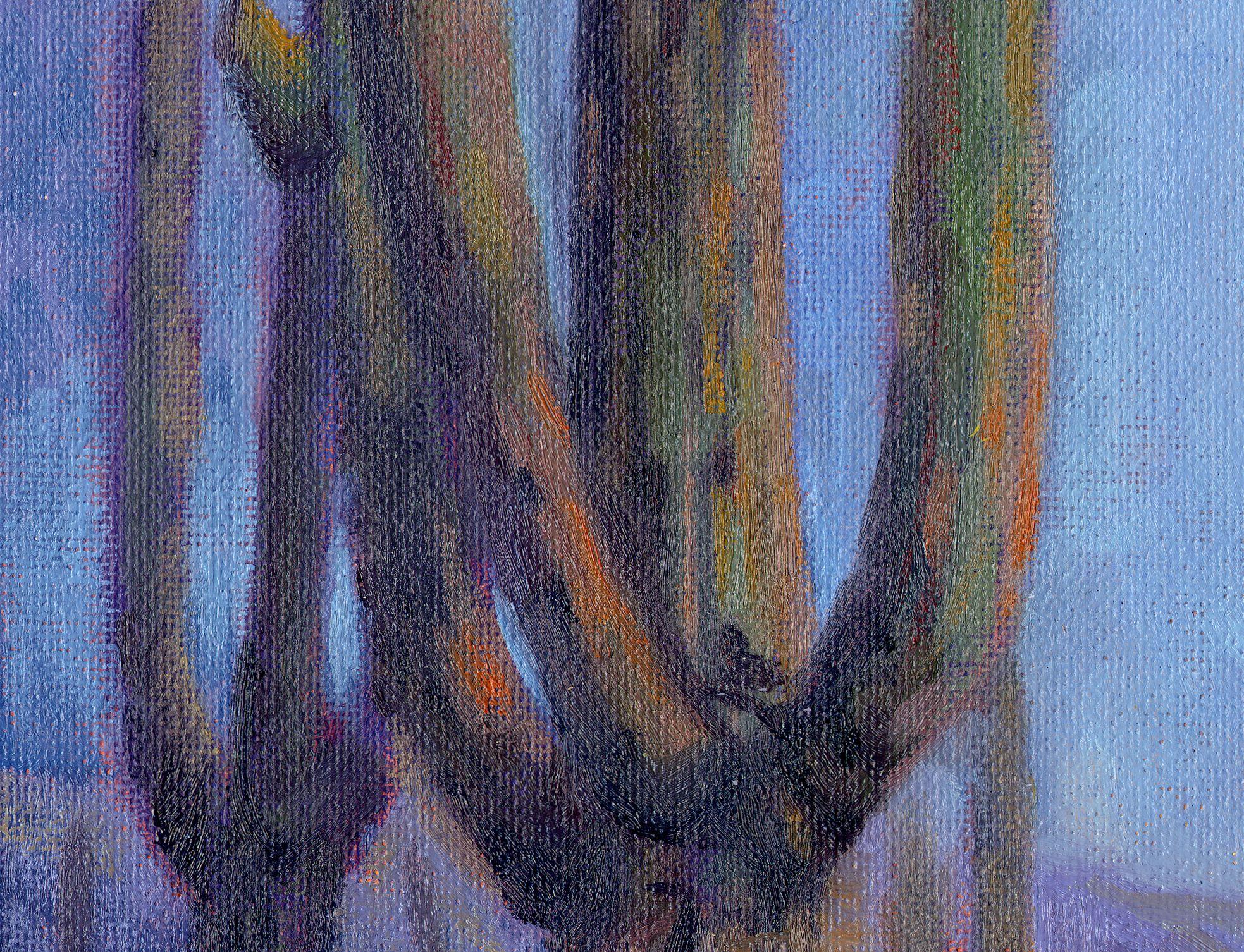 Moonlit Saguaros, Painting, Oil on Canvas For Sale 1