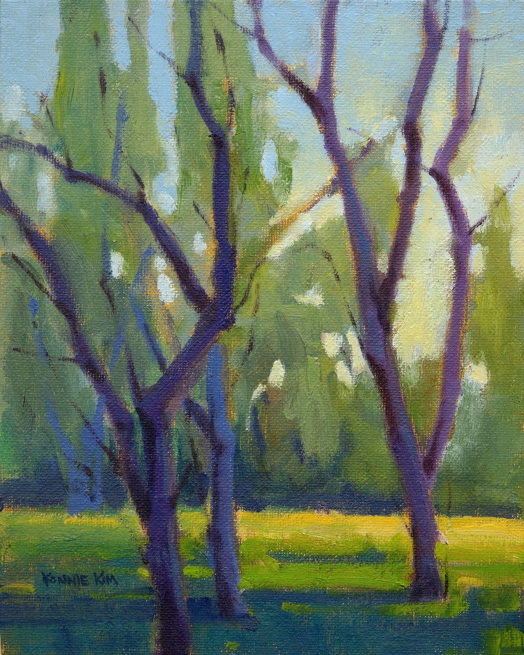 Morning Stoll, peinture, huile sur toile - Painting de Konnie Kim